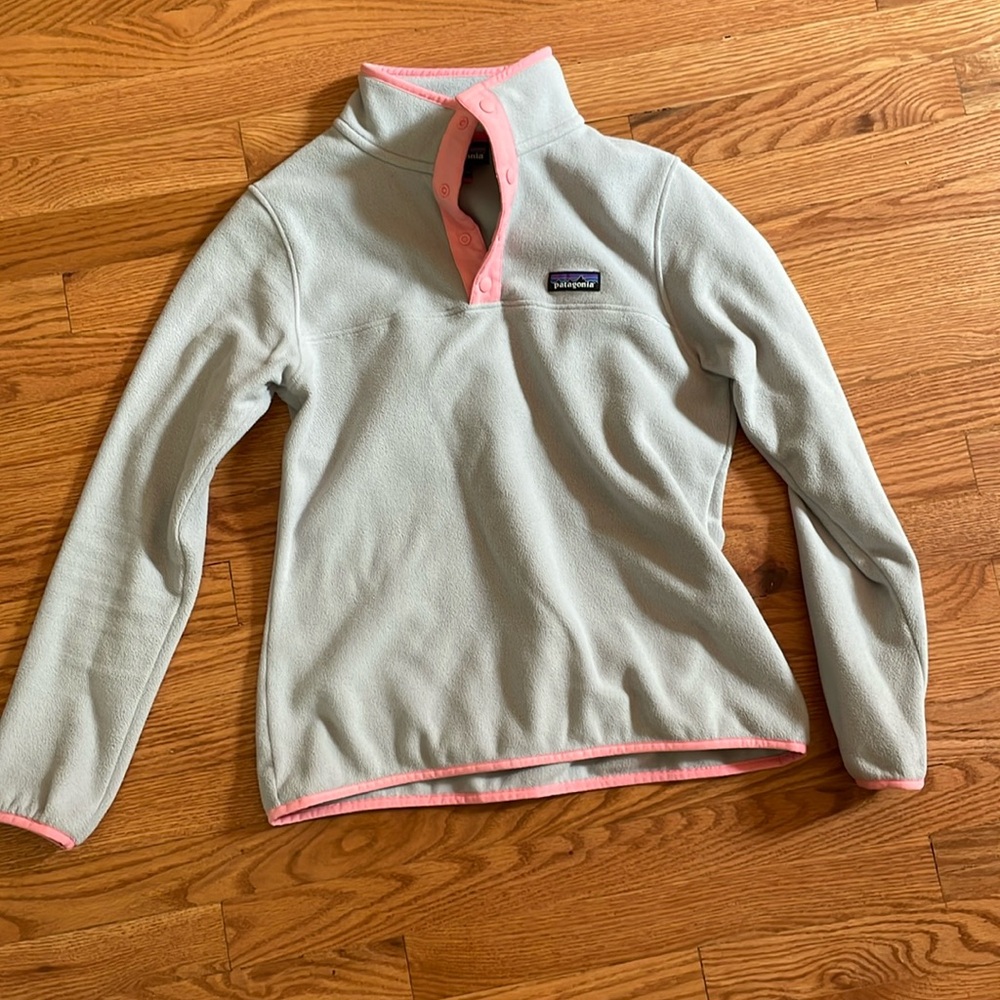 Patagonia light weight snap fleece.